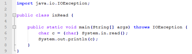 char System.in.read()